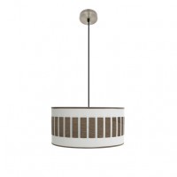 Distribuidor - Lâmpadas Diversas | Colgantes Moderno | COLGANTE IVANNA 1XE27 CUERO/BLANCO-MADERA OSCURA REGX40X40 CM Ref: 188494084
